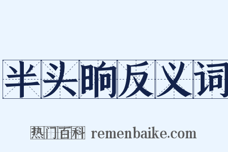 半头晌反义词是什么意思的图片